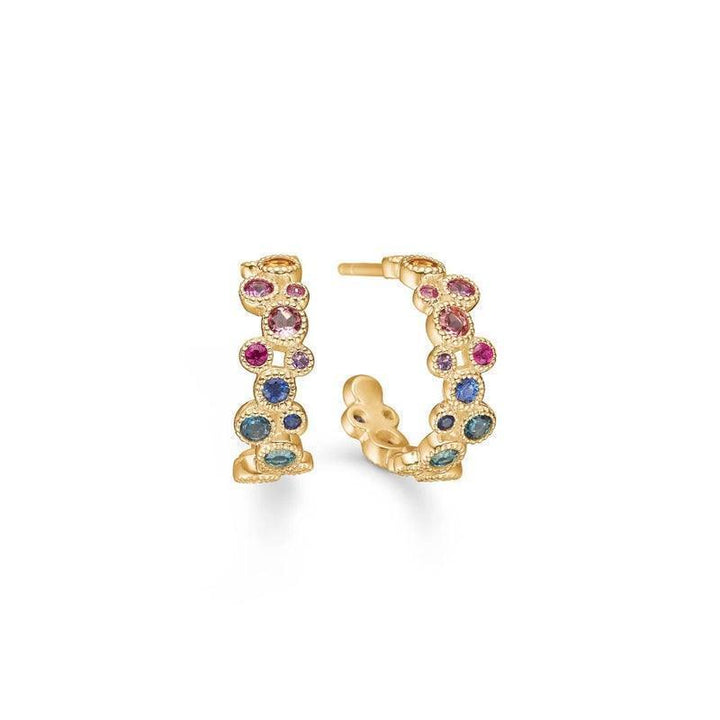 Mads Z 14 kt. Luxury Rainbow Creoler m. Ædelsten – 1514065