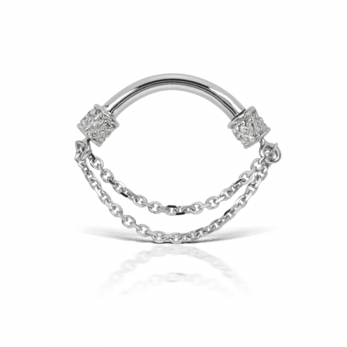 MARIA TASH 14g 6.5mm Double Chain Septum Spinner – SS2CH1465-W