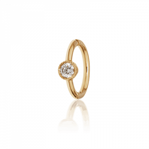 MARIA TASH 6.5mm Scalloped Diamond Clicker 18Kt guld – XRSC65D