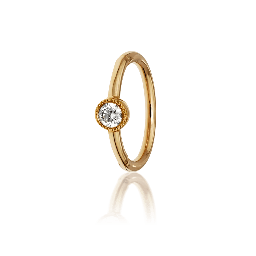 MARIA TASH 8mm Scalloped Diamond Hoop Clicker – XRSCD-YG-D8