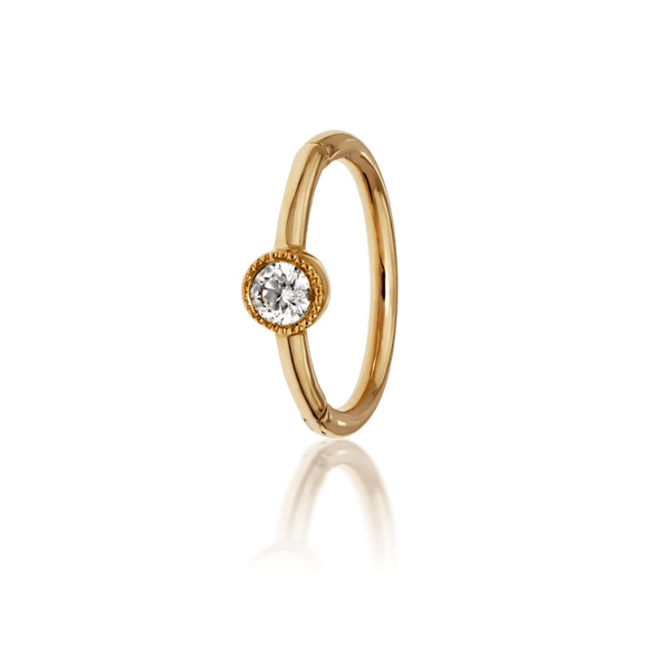 MARIA TASH 8mm Scalloped Diamond Hoop Clicker – XRSCD-YG-D8