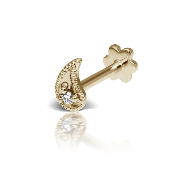 MARIA TASH Diamond Paisley Threaded Stud Right – XPAISD-YG-W5-R-001