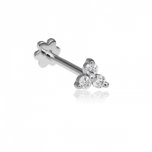 MARIA TASH Diamond Trinity Threaded Stud 18kt Hvidguld – X3DTRD-W-001