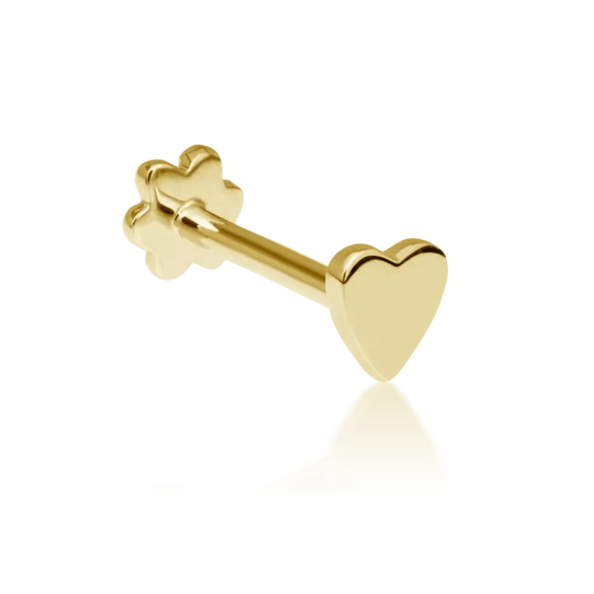MARIA TASH Heart Threaded Stud – XHEART-YG-W3-001