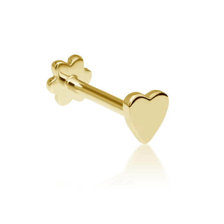 MARIA TASH Heart Threaded Stud – XHEART-YG-W3-001
