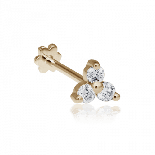 MARIA TASH Large Diamond Trinity Threaded Stud – X3DTRDL-001