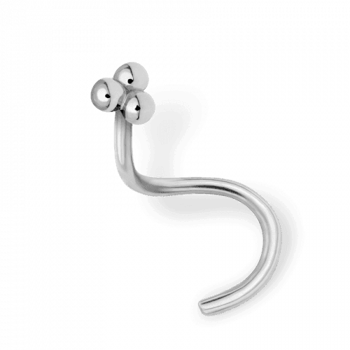 MARIA TASH Næsepiercing Ball Trinity 14kt hvidguld – N3BTR-W