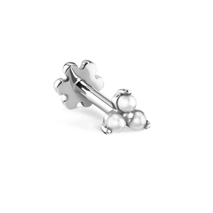 MARIA TASH Pearl Trinity Stud Hvidguld – XTRPE-WG-W3-001