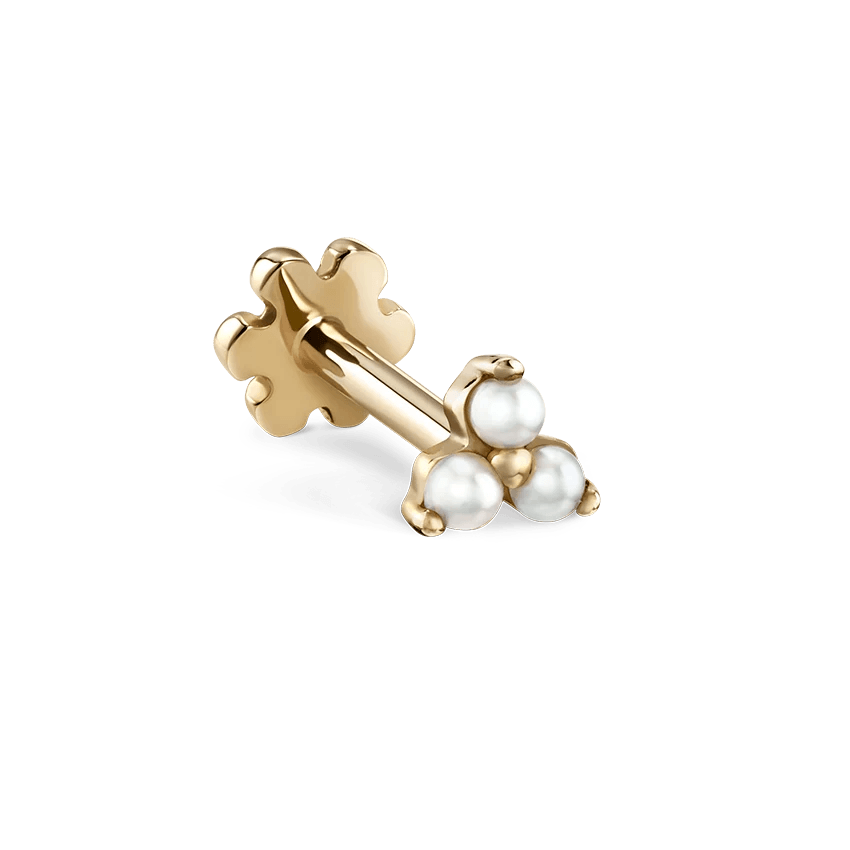 MARIA TASH Pearl Trinity Stud – XTRPE-YG-W3-001