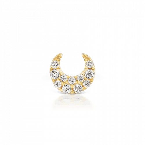 MARIA TASH Small Diamond Moon Threaded Stud 18k – produktbillede 2