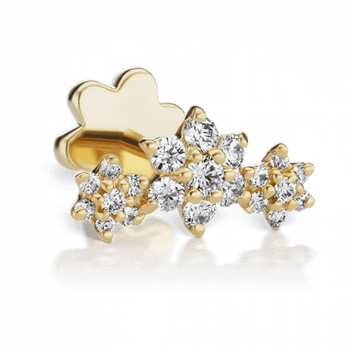 MARIA TASH Three Flower Garland Diamond Stud Earring 18k – XC3FLD-002