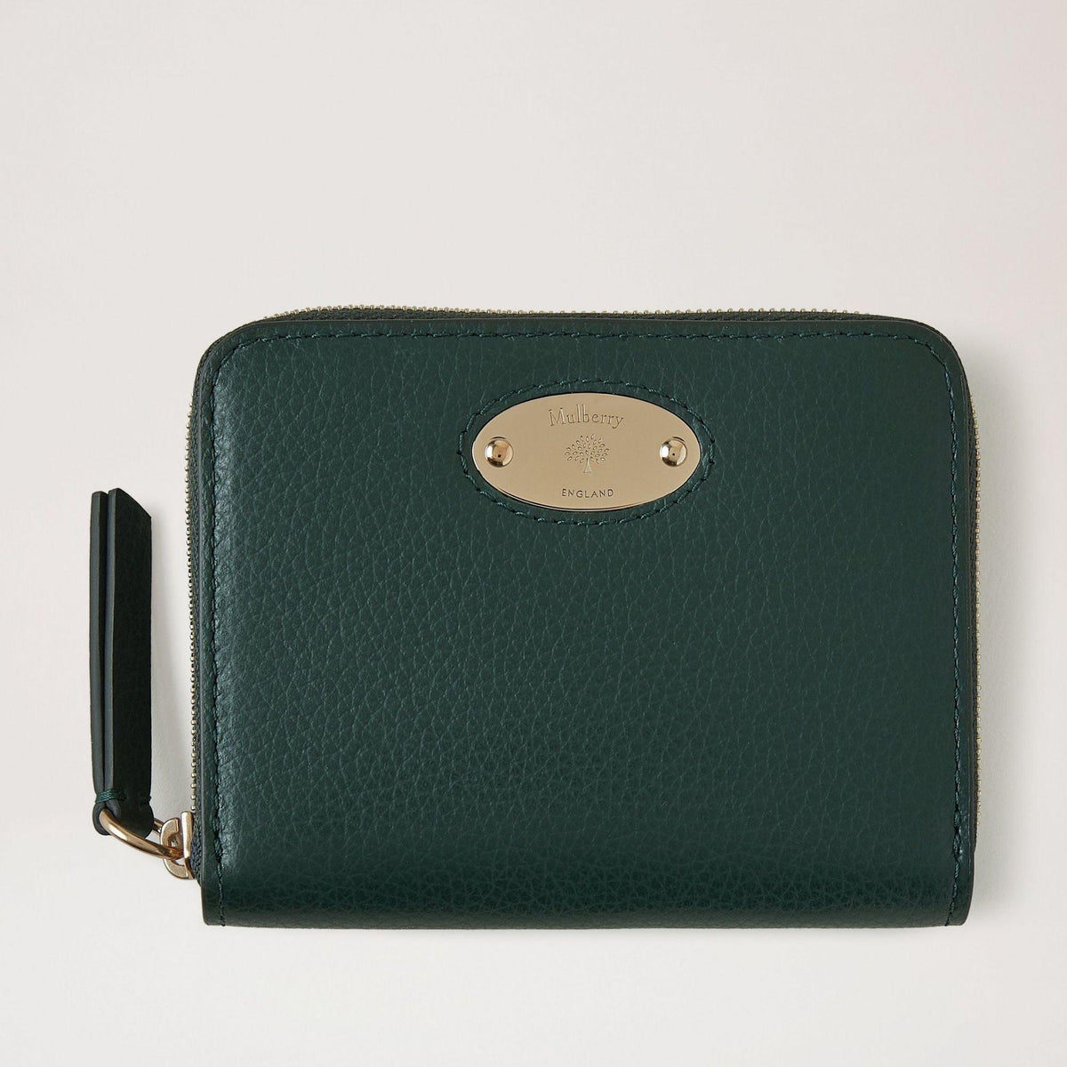 Mulberry Pung - Plaque Small Zip Wallet Mulberry Green – RL5680/205Q633