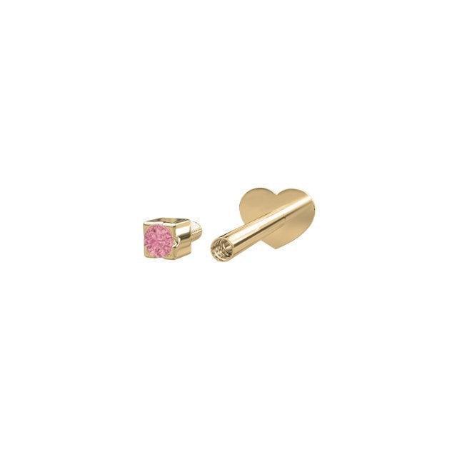 Nordahl 14kt Guld Piercing Pink Topaz – produktbillede 2