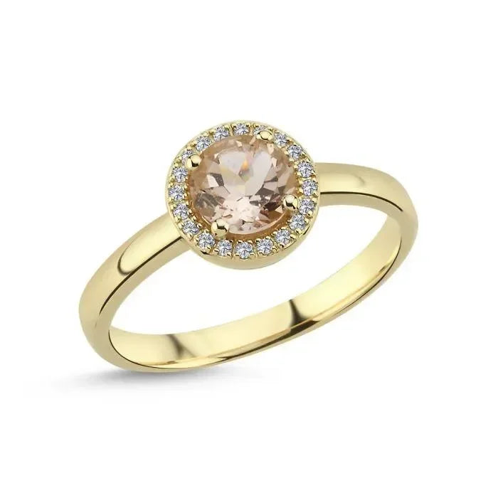 Nuran 14kt Grace Ring Med Morganit Og Brillanter – A2223MO-010RG-001