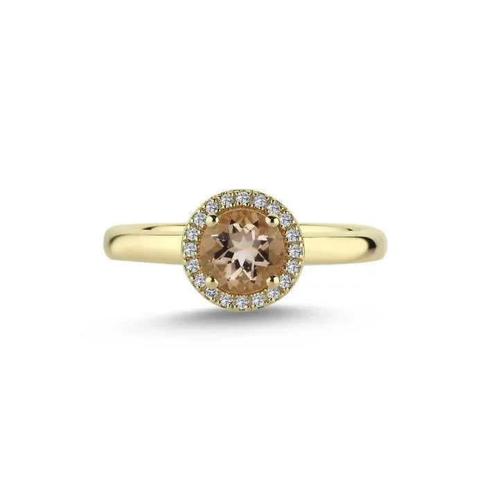 Nuran 14kt Grace Ring Med Morganit Og Brillanter – produktbillede 2