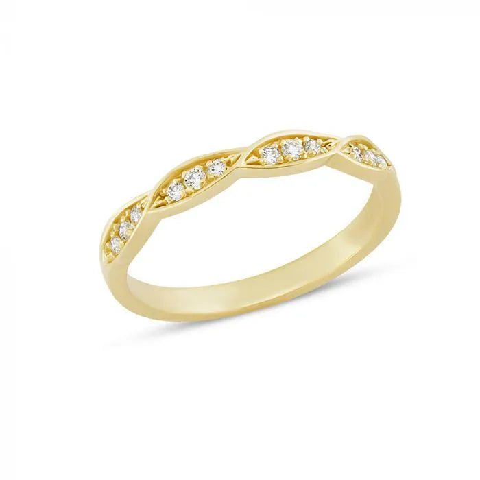 Nuran 14kt Lilja Leaf Ring Med Diamanter – R1071-014-001