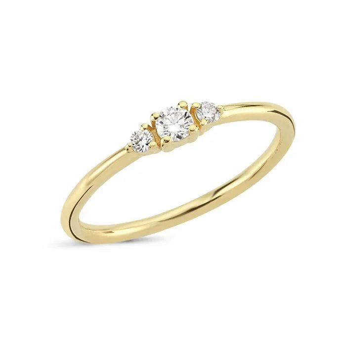 Nuran 14kt Petit Ring Med Diamanter - R1110 – R1110-015-001