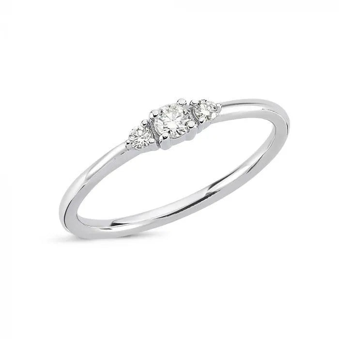 Nuran 14kt Petit Ring Med Diamanter - R1110HG – R1110HG-015-001