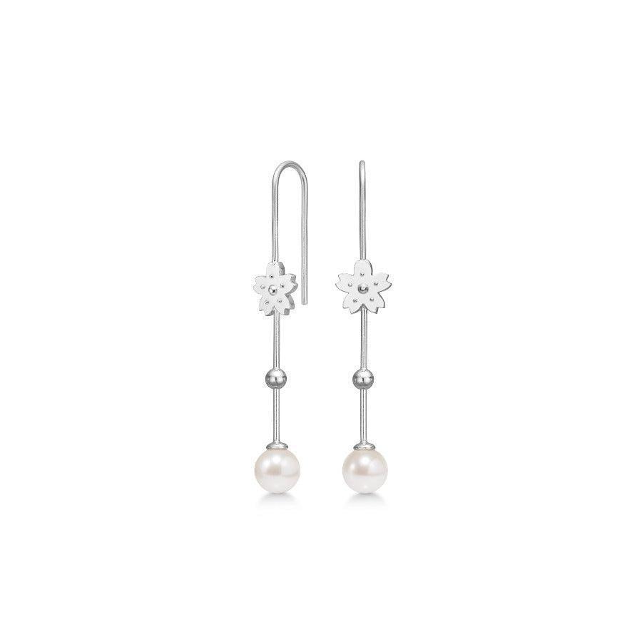 Polar Jewelry Sakura Hanging Pearl Sølv Øreringe – SAK-EH-SL-WP-00121