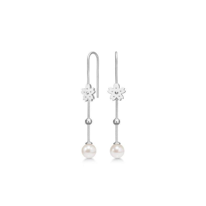 Polar Jewelry Sakura Hanging Pearl Sølv Øreringe – SAK-EH-SL-WP-00121