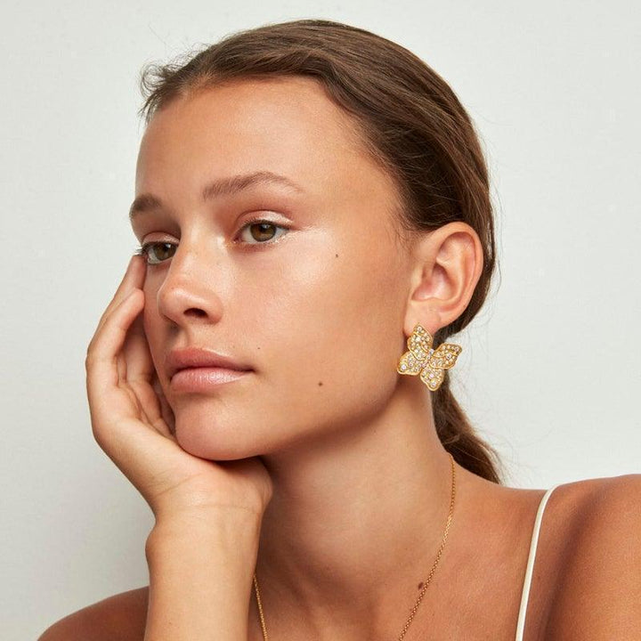 Polar Jewelry The Butterfly Forgyldt Ørering – produktbillede 2