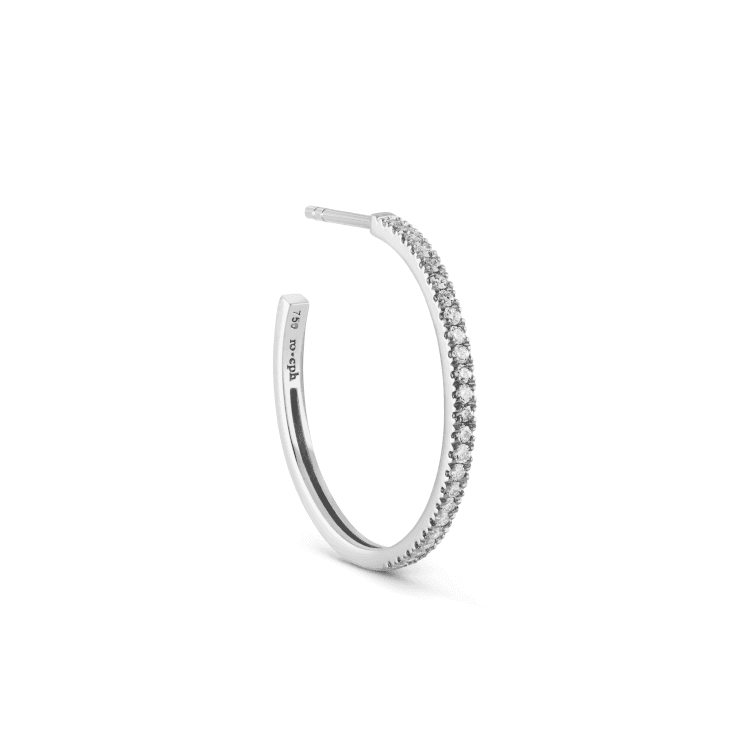Ro Copenhagen 18kt Rock Classic Diamant Creol Hvidguld – 119261