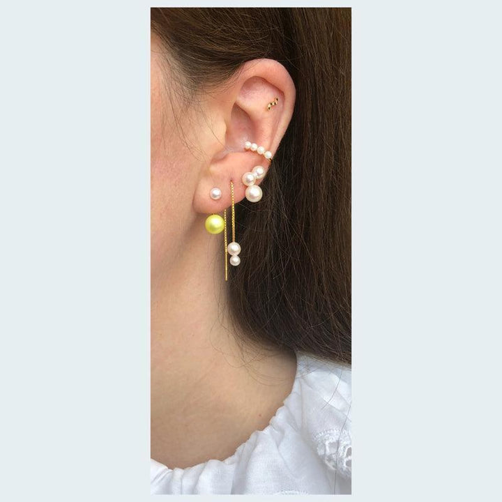 The Earring Shop Deux Threader Kædeørering Med Perler - FW2013 – produktbillede 2